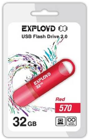 Накопитель USB 2.0 32GB Exployd 570 красный 969953291