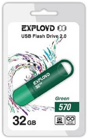 Накопитель USB 2.0 32GB Exployd 570 зелёный 969953292