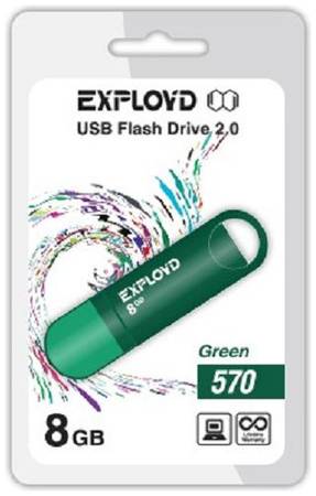 Накопитель USB 2.0 8GB Exployd 570 зелёный 969953700