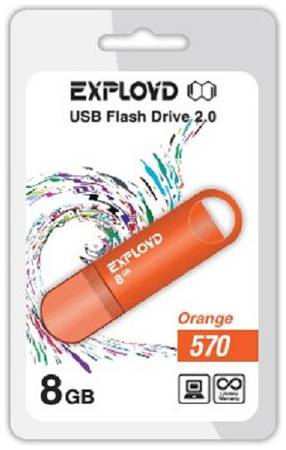 Накопитель USB 2.0 8GB Exployd 570 оранжевый 969953703