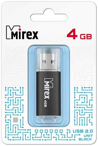 Накопитель USB 2.0 4GB Mirex UNIT 13600-FMUUND04 (ecopack)