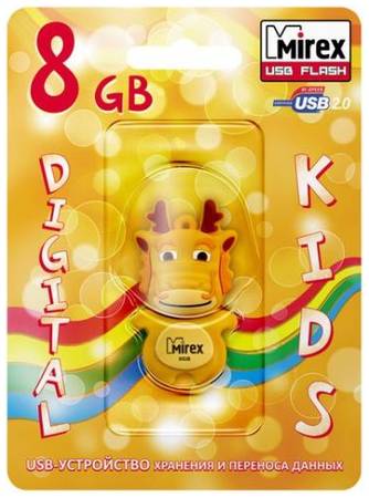 Накопитель USB 2.0 8GB Mirex DRAGON 13600-KIDDRY08 жёлтый (ecopack) 969953732