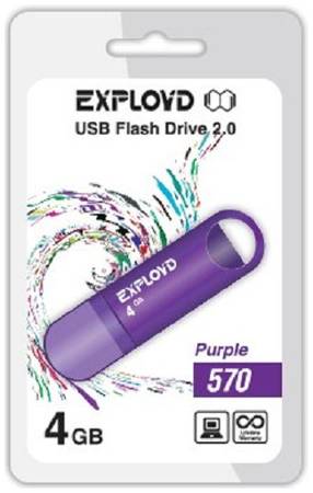 Накопитель USB 2.0 4GB Exployd 570 пурпурный 969953765