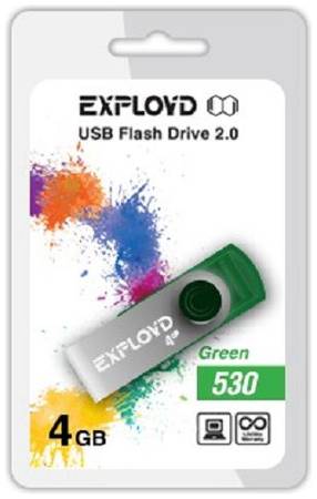 Накопитель USB 2.0 4GB Exployd 530 зелёный 969953783