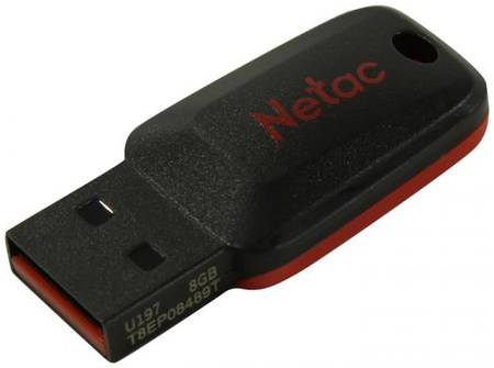 Накопитель USB 2.0 8GB Netac NT03U197N-008G-20BK U197, черный 969959610