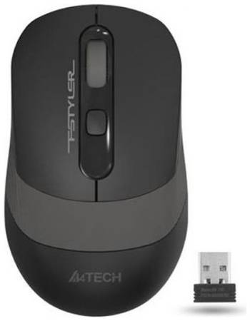 Мышь Wireless A4Tech FG10 черно-серая, 2000dpi, USB
