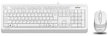 Клавиатура и мышь A4Tech F1010 бело-серая, USB