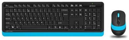 Клавиатура и мышь Wireless A4Tech FG1010 черно-синие, USB