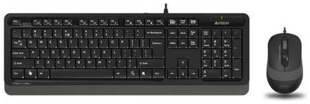 Клавиатура и мышь A4Tech F1010 черно-серые, USB