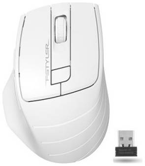 Мышь Wireless A4Tech FG30 WHITE серо-белая, 2000dpi, USB 969960750