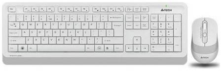 Клавиатура и мышь Wireless A4Tech FG1010 бело-серая, USB