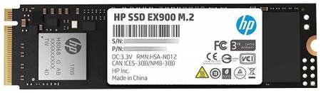 Накопитель SSD M.2 2280 HP 2YY44AA EX900 500GB PCIe NVMe 3.0 x4 TLC 2100/1500MB/s IOPS 100K/80K MTBF 2M 969964707
