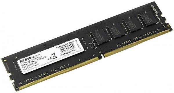 Модуль памяти DDR4 4GB AMD R744G2133U1S-U 2133MHz black Non-ECC, CL15, 1.2V, Retail 969970099