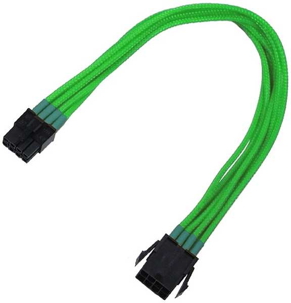 Удлинитель Nanoxia NX8PE3ENG 8-pin PCI-E, 30см, индивидуальная оплетка, неоновый зеленый 969975210