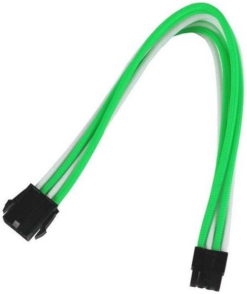 Удлинитель Nanoxia NX8PE3EGW 8-pin PCI-E, 30см, индивидуальная оплетка, зеленый/белый 969975211