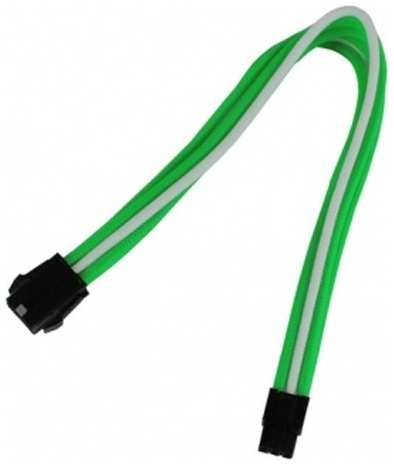 Удлинитель Nanoxia NX6PV3EGW 6-pin PCI-E, 30см, индивидуальная оплетка, зеленый/белый 969975272