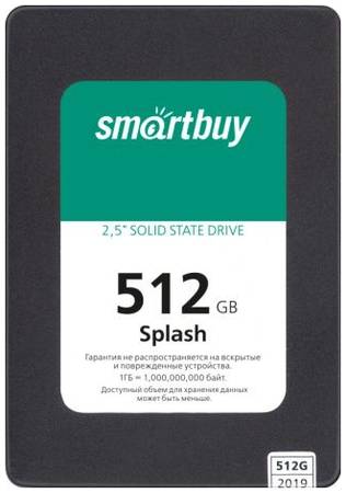 Накопитель SSD 2.5'' SmartBuy SBSSD-512GT-MX902-25S3 Splash 512GB SATA 6Gb/s 3D TLC 560/510MB/s MTBF 1.5M 7mm 969992236