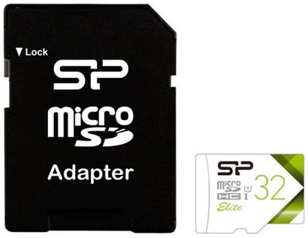 Карта памяти 32GB Silicon Power SP032GBSTHBU1V21SP Elite microSDHC Class 10 UHS-I (SD адаптер) Colorful