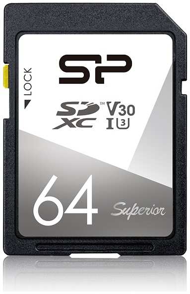 Карта памяти 64GB Silicon Power SP064GBSDXCV3V10 Superior SDXC Class 10 UHS-I U3 V30 100/80 Mb/s 969997954