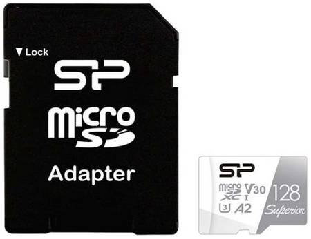 Карта памяти 128GB Silicon Power SP128GBSTXDA2V20SP Superior Pro A2 microSDXC Class 10 UHS-I U3 Colorful 100/80 Mb/s (SD адаптер)