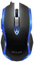 Мышь Delux M-556 черно-синяя, 600/1000/1600dpi, USB, 5 клавиш+скролл, с подсветкой 6938830403043B