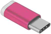 Переходник GCR GCR-UC3U2MF USB Type C на micro USB 2.0, M / F, розовый (GCR-UC3U2MF-R)