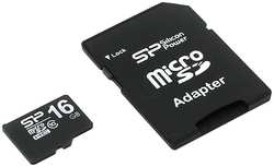 Карта памяти 16GB Silicon Power SP016GBSTH010V10SP SDHC MicroSD Card class 10 Retail pack w /  adaptor