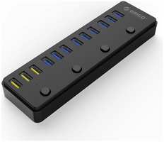 Концентратор USB 3.0 Orico P12-U3-BK 12хUSB 3.0, 3хUSB BC1.2 зарядки