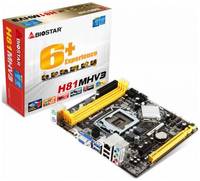 Материнская плата mATX Biostar H81MHV3 (LGA1150,H81,2*DDR3(1600),PCI-Ex16,GLan,2*SATA 3G / 2*SATA 6G,5.1CH,2*USB 3.0,D-Sub / HDMI) RTL