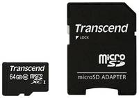 Карта памяти 64GB Transcend TS64GUSDXC10 microSDXC Class 10 UHS-I (SD adapter)