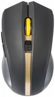 Мышь Oklick 495MW черная/золотистая, 1600dpi, USB, 6 кнопок