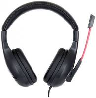 Гарнитура Gembird MHS-G30 игровая, черный / красный, регулятор громкости, откл. микрофона, кабель 2.5м