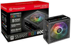 Блок питания ATX Thermaltake Smart RGB 600W PS-SPR-0600NHSAWE-1 aPFC, 120mm FAN, КПД 80+, Ret