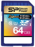 Карта памяти 64GB Silicon Power SP064GBSDXCU3V10 Class10 Superior UHS-1(U3) R / W до 90 / 45 MB / s