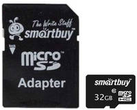 Карта памяти MicroSDHC 32GB SmartBuy SB32GBSDCL10-01 SB32GBSDCL10-01 class 10 (SD адаптер)