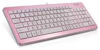 Клавиатура Delux K1500 розово-белая, Ultra-Slim, ММ, USB 6938820410843
