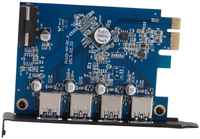 Контроллер Orico PVU3-4P 4*USB 3.0, PCI-E, 4-pin