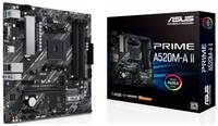 Материнская плата mATX ASUS PRIME A520M-A II (AM4, AMD A520, 4*DDR4(4866), 4*SATA 6G RAID, M.2, 3*PCIE, 7.1CH, Glan, 5*USB 3.2, HDMI, DP, D-Sub)