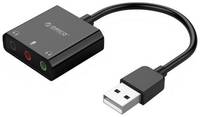 Звуковая карта USB 2.0 Orico SKT3-BK внешняя, 3*3.5mm jack, черная