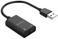 Звуковая карта USB 2.0 Orico SKT2-BK внешняя, 3*3.5mm jack, регулировка громкости,черная