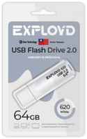 Накопитель USB 2.0 64GB Exployd EX-64GB-620-White 620, белый