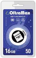 Накопитель USB 2.0 16GB OltraMax OM016GB-mini-50-W 50, белый