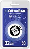 Накопитель USB 2.0 32GB OltraMax OM032GB-mini-50-W 50, белый
