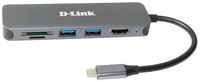 Разветвитель USB 3.0 D-link DUB-2327/A1A 2*USB3.0, USB-C/PD3.0, HDMI, SD/microSD Card Reader