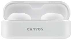 Наушники беспроводные Canyon TWS-1 CNE-CBTHS1W BT V5.0, Bluetrum AB5376A2, battery EarBud 45mAh*2+Charging Case 300mAh, cable length 0.3m