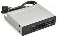 Карт-ридер внутренний Exegate CR-415 EX283581RUS USB2.0, 3.5″, мультиформатный: CF / SD / MMC / MS / MS Duo / MS pro / T flash, черный, металл