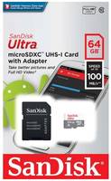 Карта памяти MicroSDXC 64GB SanDisk SDSQUNR-064G-GN3MA Class 10 Ultra (SD адаптер) UHS-I 100MB/s