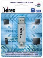 Накопитель USB 2.0 8GB Mirex Smart 13600-DCFSSM08 USB 2.0/MicroUSB, cеребро