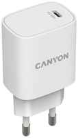 Зарядное устройство сетевое Canyon H20-02 CNE-CHA20W02 PD 20Вт, USB-C, защита от КЗ, сверхтока, перегрева, перегрузки, белый