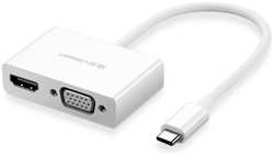 Адаптер UGREEN 30843 USB Type C to HDMI + VGA, белый (30843_)